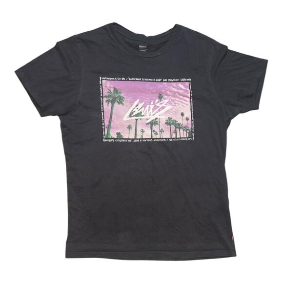 S Levi’s T-Shirt – Black Y2K Skater San Francisco Sunset Graphic - Picture 1 of 5